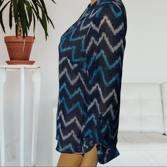 A.N.A A New Approach Women's Multicolor Long Sleeve Button Up Blouse Top Size S - Picture 5 of 12